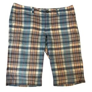 Ralph Lauren‎ Womens Plaid Bermuda Shorts 10 Button Front Cotton Preppy Summer